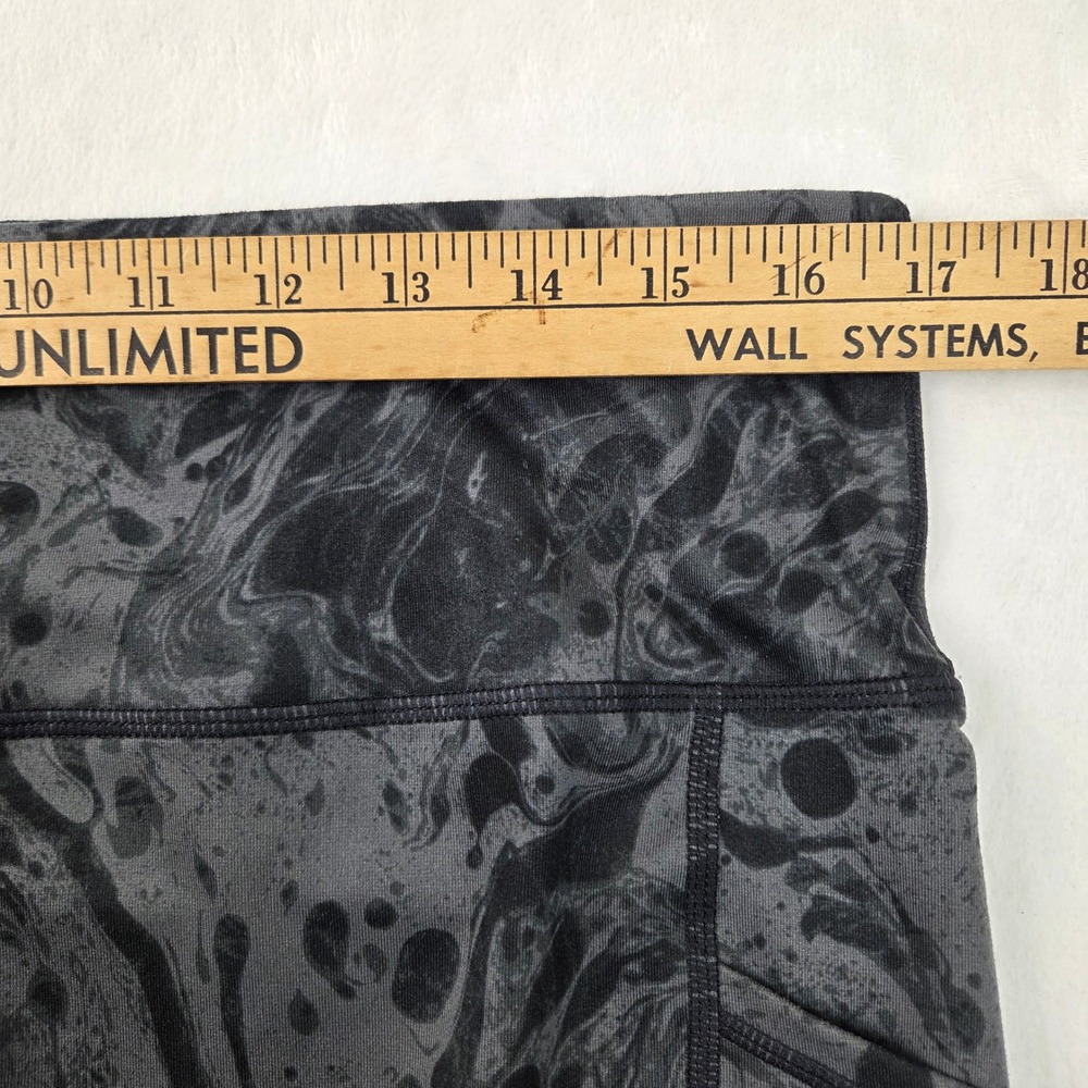 Ideology Bike Shorts Women XL Gray Excellent Marble Print High Rise Pockets - Picture 3 of 5